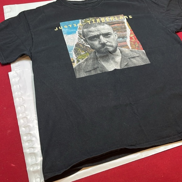 Justin Timberlake The man in the woods BLACK Concert shirt TOUR dates T shirt Lg - Picture 4 of 11